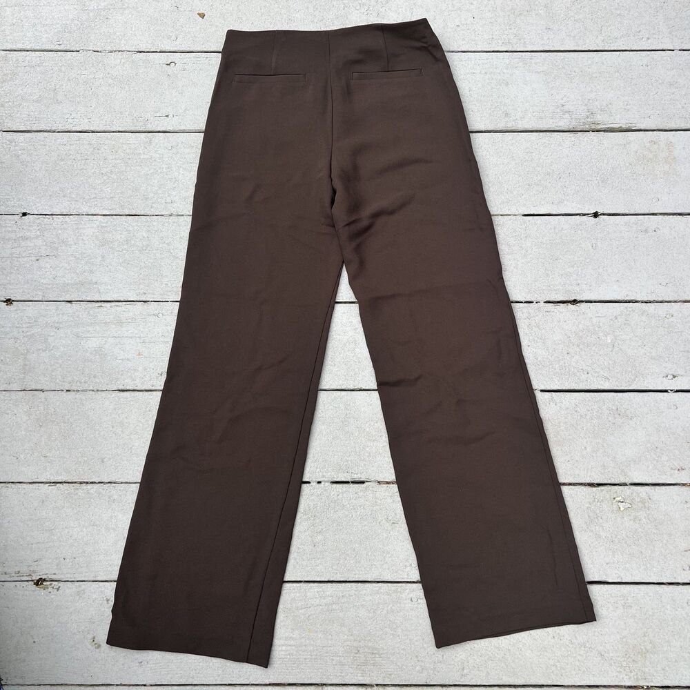 Reformation Vida Low Rise Long Pant Dark Brown-Size 0 - Picture 4 of 10